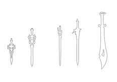 线切割多款剑,线切割图纸免费下载