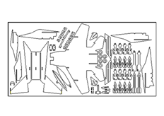 线切割战斗机F15,线切割图纸免费下载