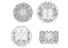 线切割2D-双喜,线切割图纸免费下载